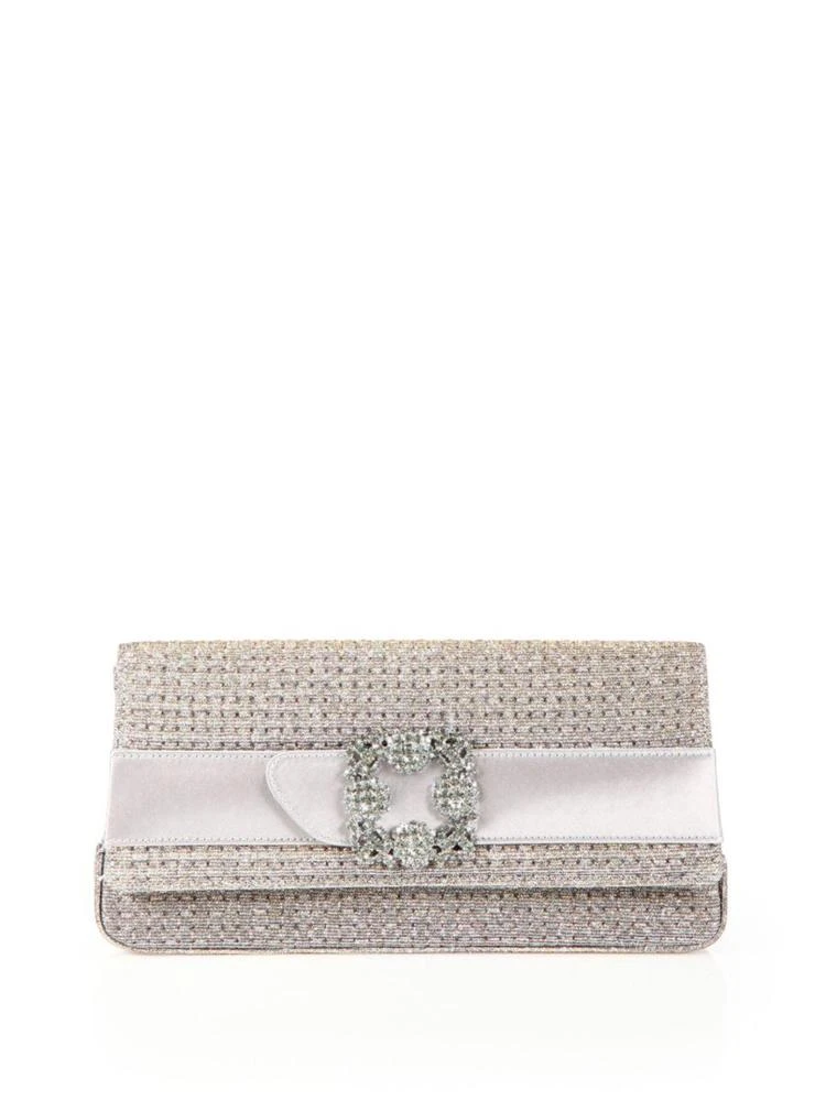 商品Manolo Blahnik|Gothisi Lurex Crystal Buckle Clutch,价格¥4838,第1张图片