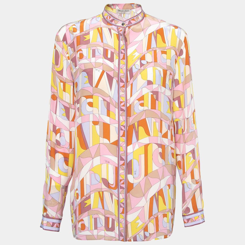 Emilio Pucci Multicolor Printed Silk Shirt M商品第1张图片规格展示