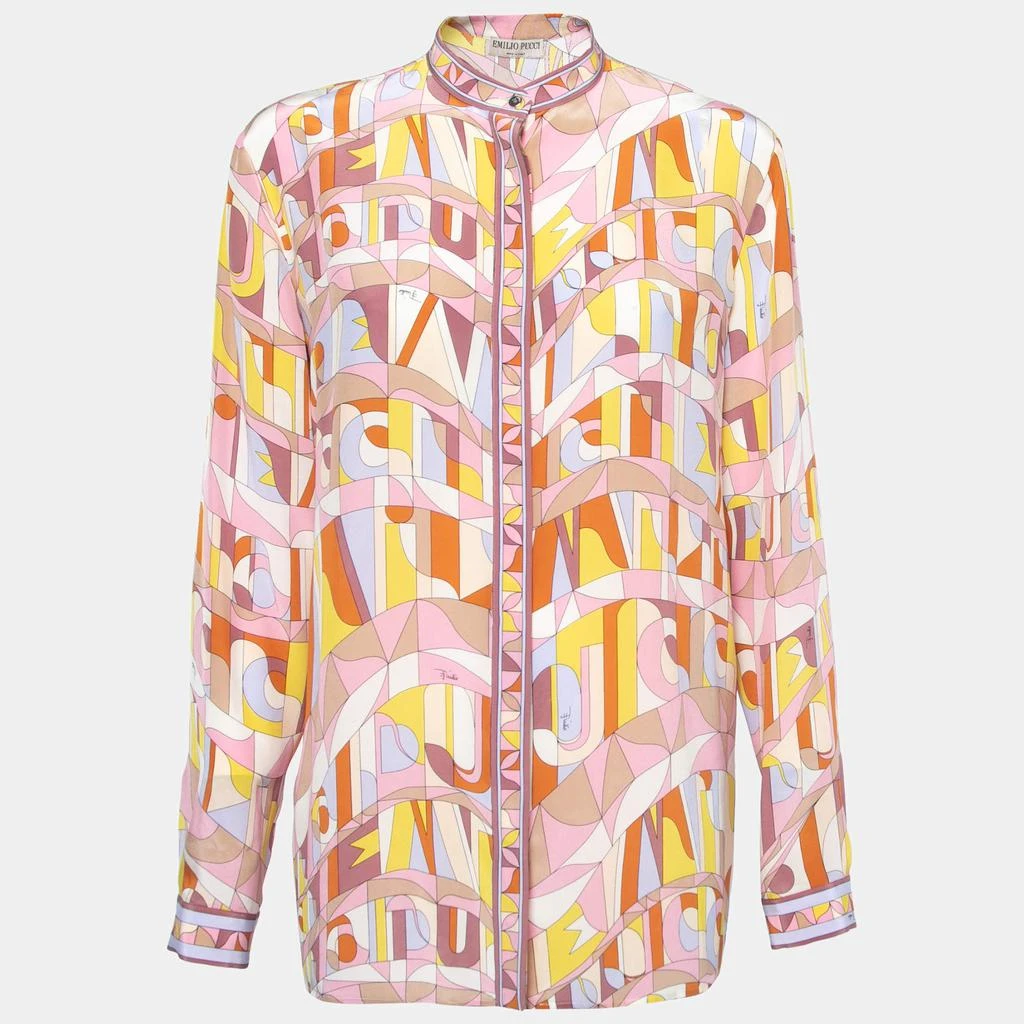 商品[二手商品] EMILIO PUCCI|Emilio Pucci Multicolor Printed Silk Shirt M,价格¥1474,第1张图片