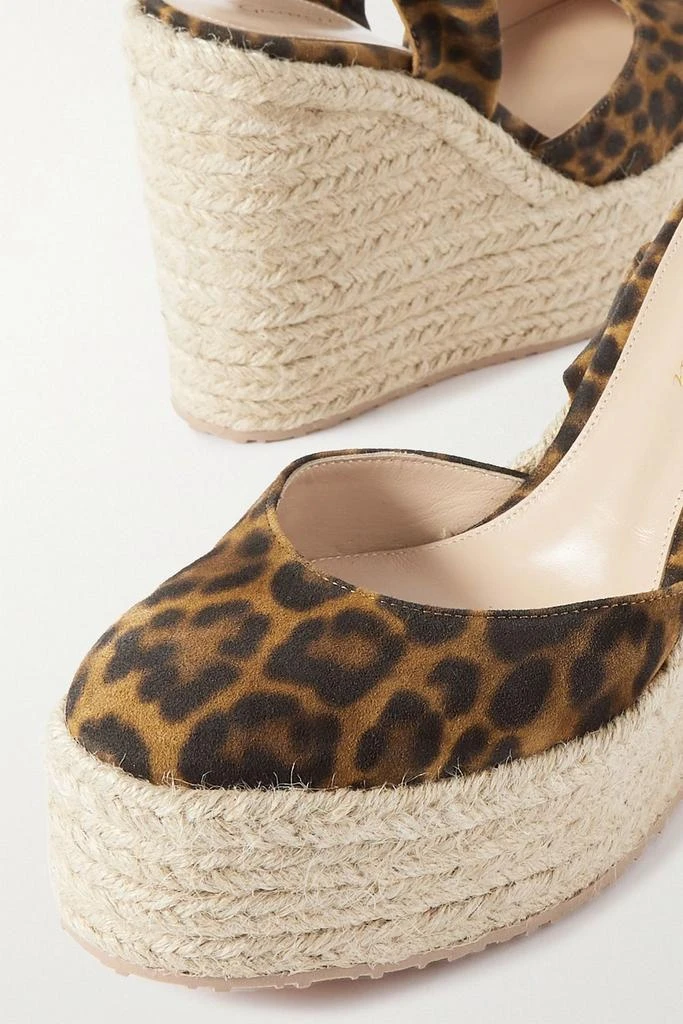 商品Gianvito Rossi|70 leopard-print suede wedge espadrilles,价格¥2684,第4张图片详细描述