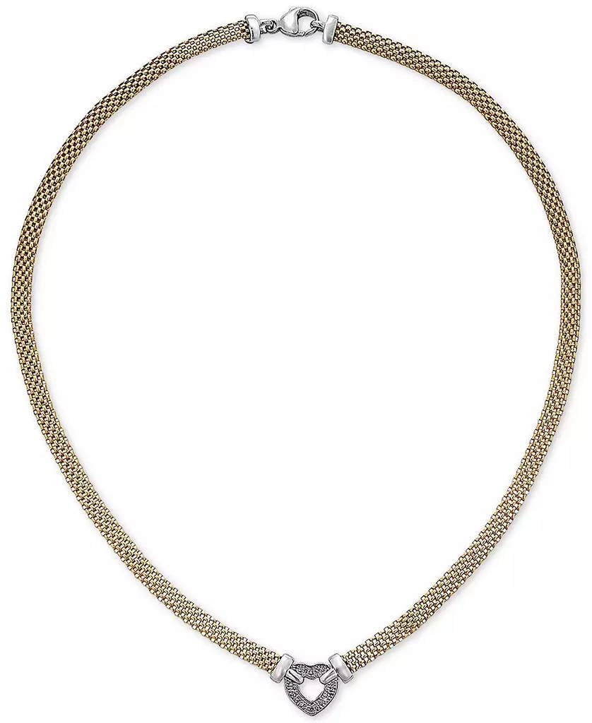 商品Macy's|Diamond Heart Necklace in 14k Gold Vermeil and Sterling Silver (1/8 ct. t.w.),价格¥1897,第4张图片详细描述