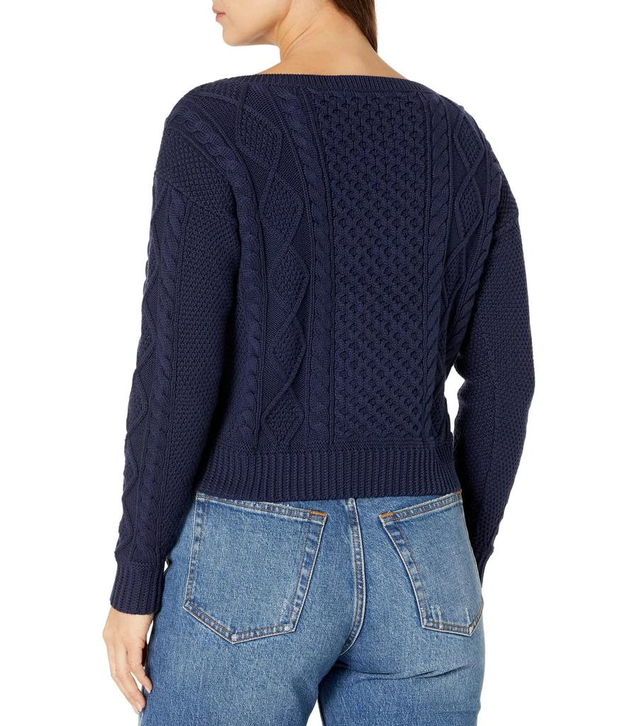 商品Ralph Lauren|Petite Aran-Knit Cotton Boatneck Sweater,价格¥411,第2张图片详细描述