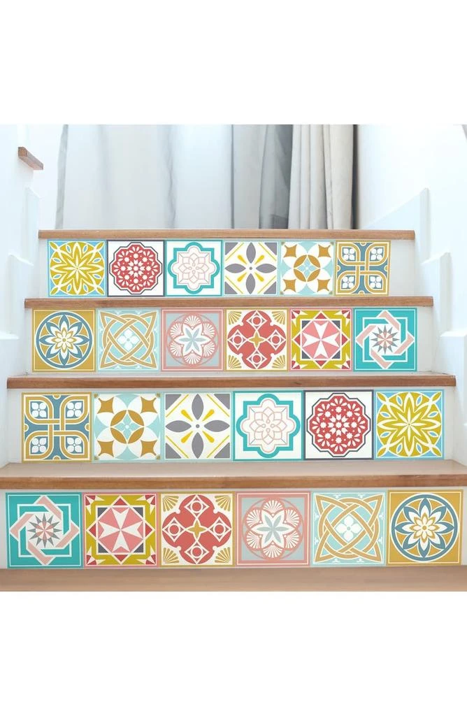 商品WALPLUS|Malia Colourful Tiles Mix Wall Stickers,价格¥196,第4张图片详细描述