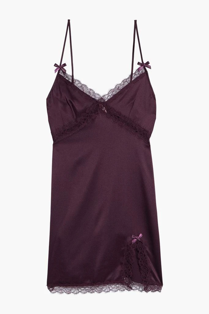 商品L'Agent by Agent Provocateur|Giselle bow-embellished corded-lace and stretch-silk satin slip,价格¥1251,第1张图片