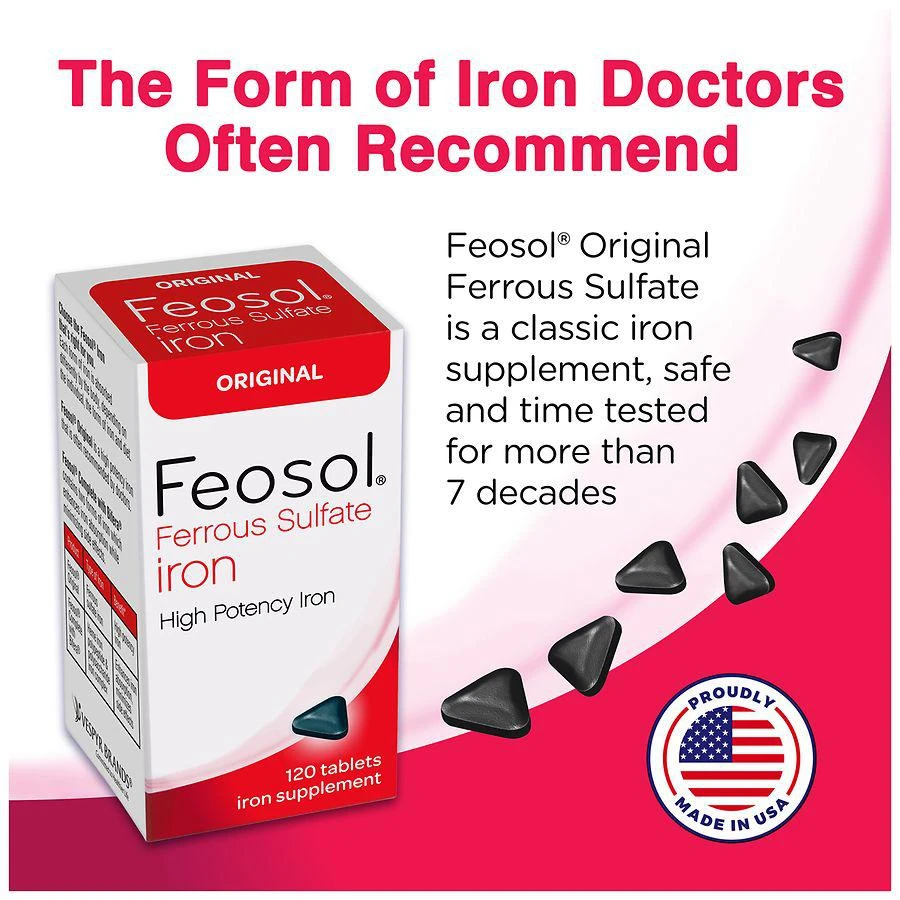 商品Feosol|Original Ferrous Sulfate Iron Supplement Tablets,价格¥96,第2张图片详细描述