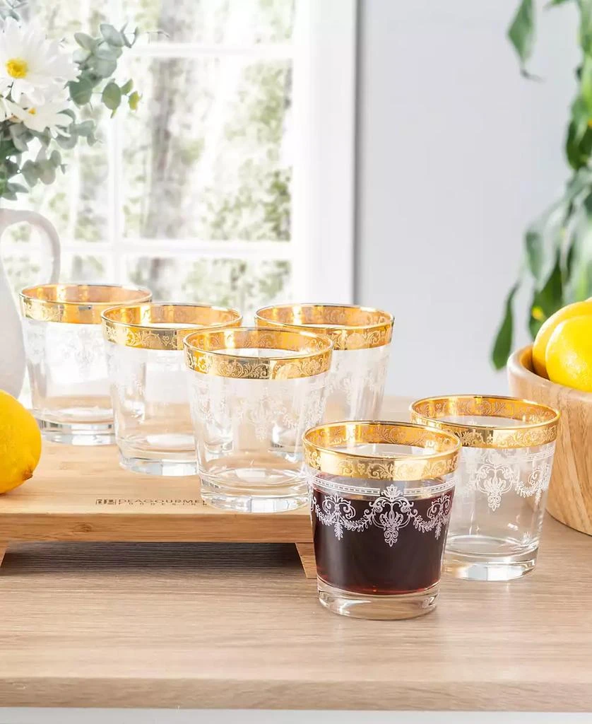 商品Lorren Home Trends|Double Old Fashion 6 Piece Stencil Pattern and Gold Band Set,价格¥591,第3张图片详细描述