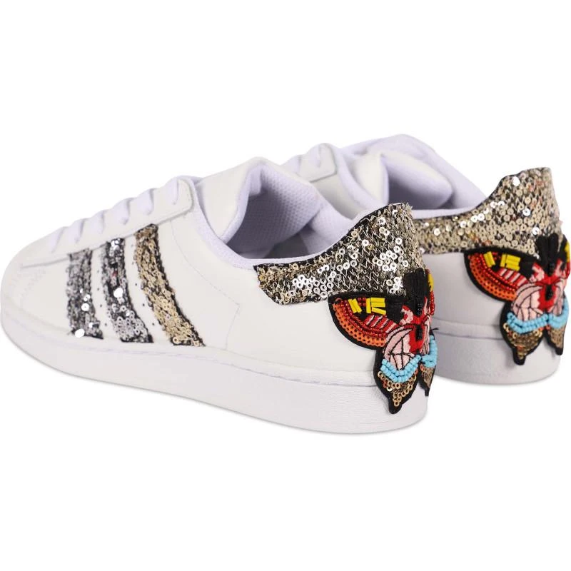 商品Seddys|Adidas superstar choc sequins and butterflies logo sneakers in white,价格¥2104,第2张图片详细描述