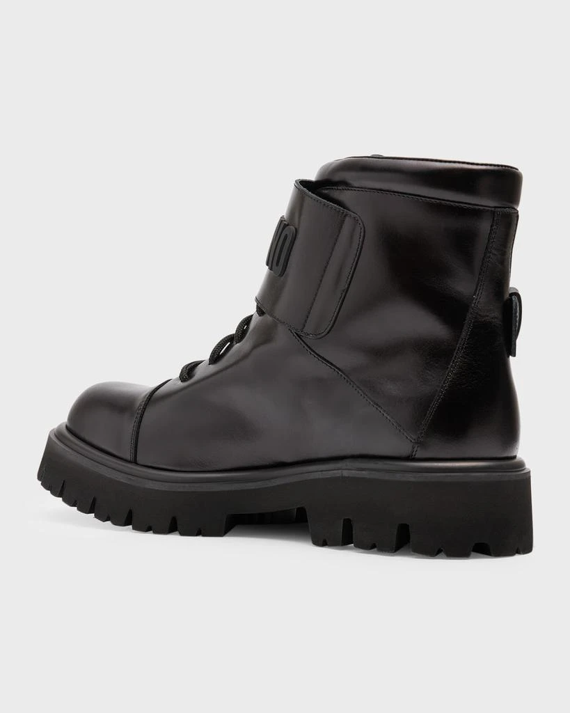 商品Moschino|Men's Leather Logo Combat Boots,价格¥7626,第4张图片详细描述