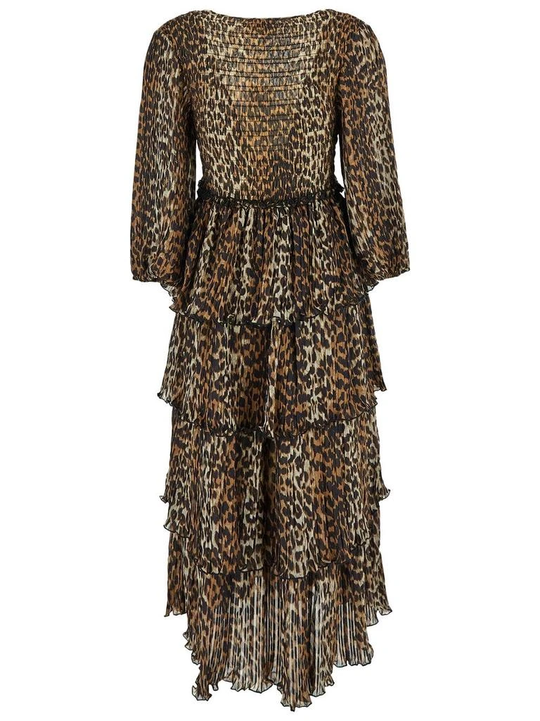 商品Ganni|Pleated Georgette Flounce Smock Midi Dress,价格¥2174,第2张图片详细描述