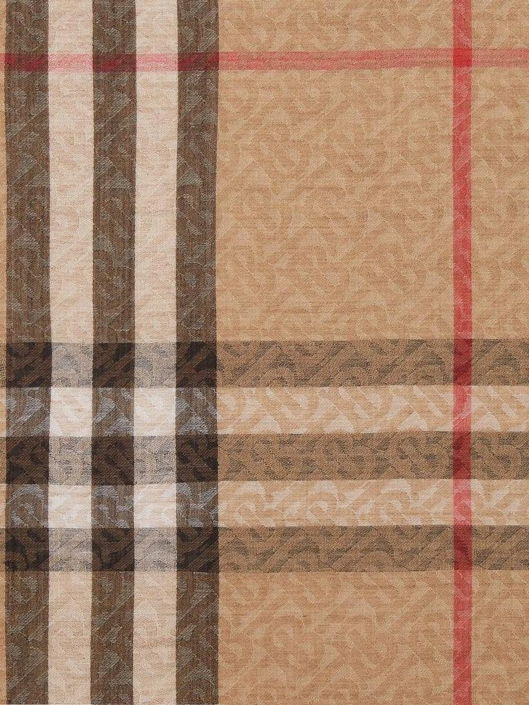 商品Burberry|BURBERRY - Check Motif Wool And Silk Blend Scarf,价格¥4151,第3张图片详细描述