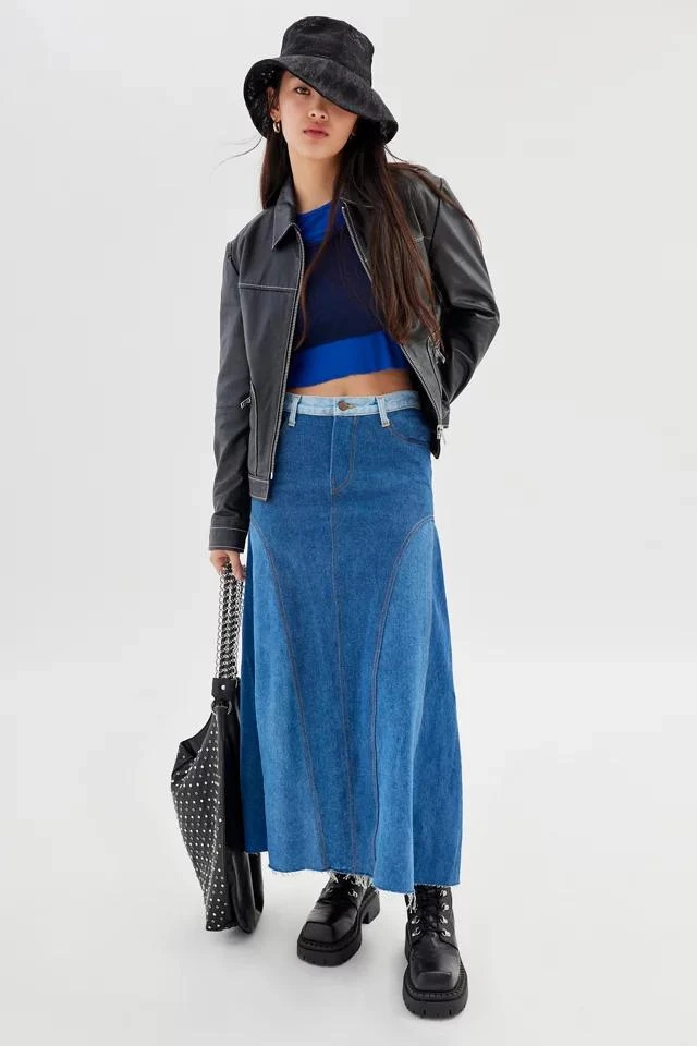 商品Urban Renewal|Urban Renewal Remade Denim Ruffle Maxi Skirt,价格¥532,第1张图片