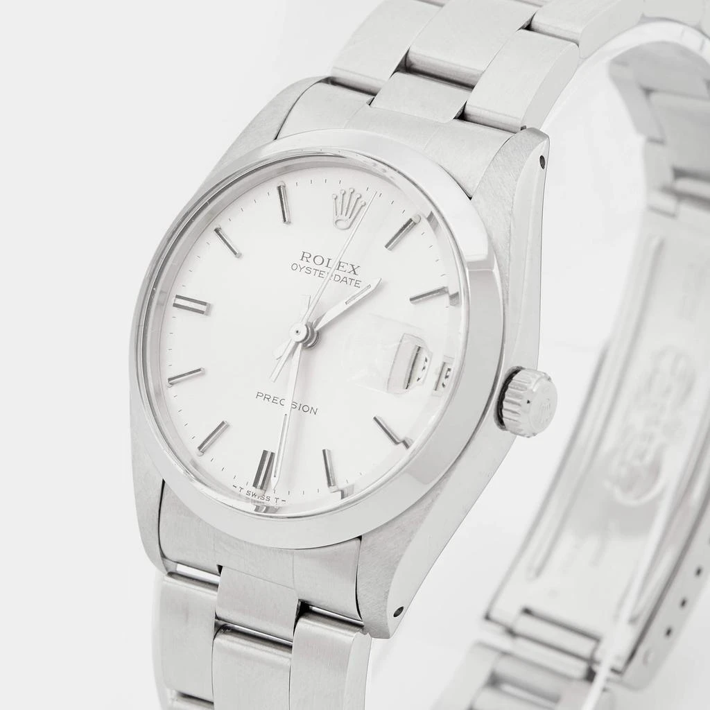 商品[二手商品] Rolex|Rolex Silver Stainless Steel Oyster Date Precision 6694 Men's Wristwatch 35 mm,价格¥25580,第2张图片详细描述