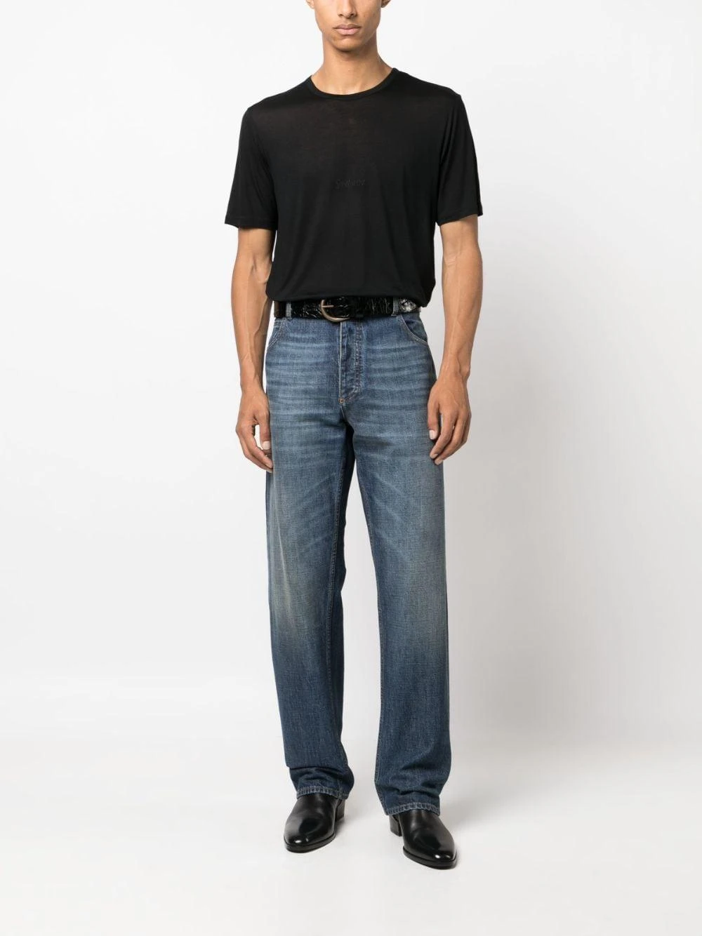 商品Yves Saint Laurent|Yves Saint Laurent 男士T恤 749102Y37IL1000 黑色,价格¥2713,第4张图片详细描述