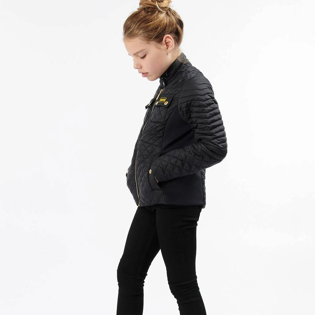 商品Barbour|Barbour International Girls' Enduro Morgan Quilt Jacket - Black,价格¥311,第3张图片详细描述