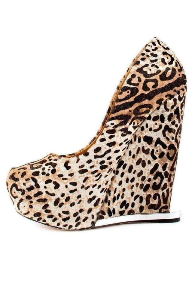 商品L.A.M.B.|Leopard Print Leather Wedge,价格¥784,第3张图片详细描述