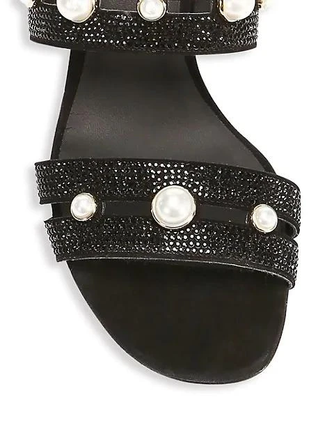 商品Rene Caovilla|Pearl-Embellished Leather Mules,价格¥3657,第4张图片详细描述