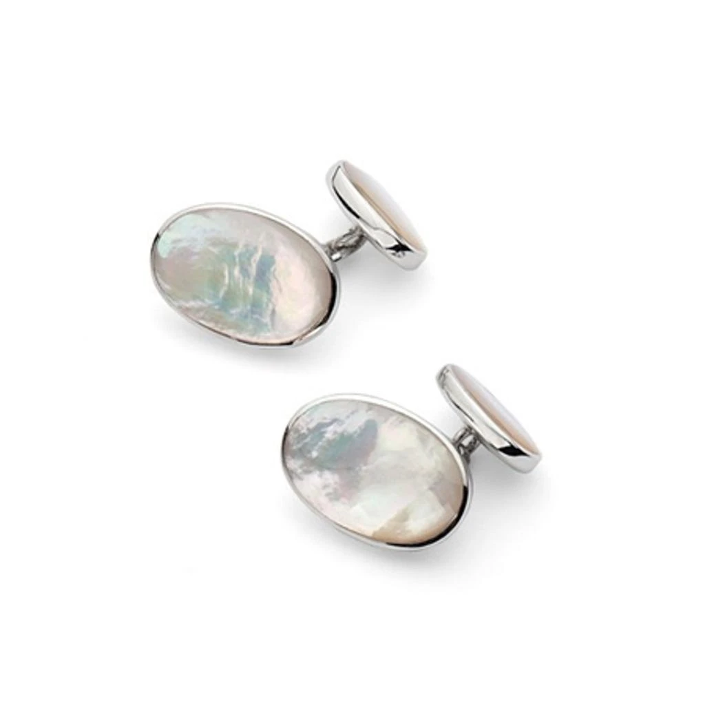 商品Aspinal of London|The oval silver cufflinks,价格¥992,第1张图片