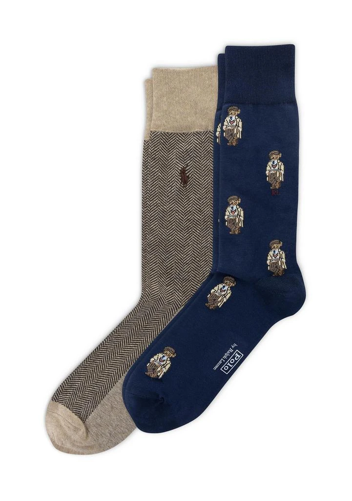 商品Ralph Lauren|Mini Head of Charles and Bear Socks - 2-Pack,价格¥207,第1张图片
