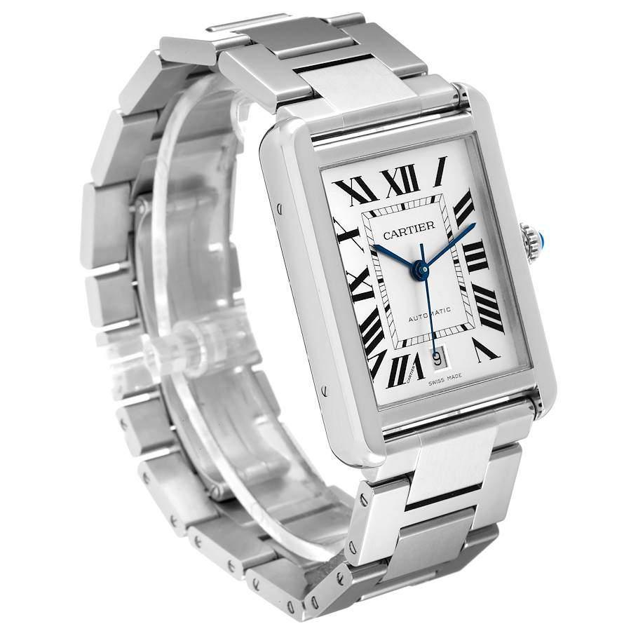 Cartier Silver Stainless Steel Tank Solo W5200028 Automatic Men's Wristwatch 31 mm商品第7张图片规格展示