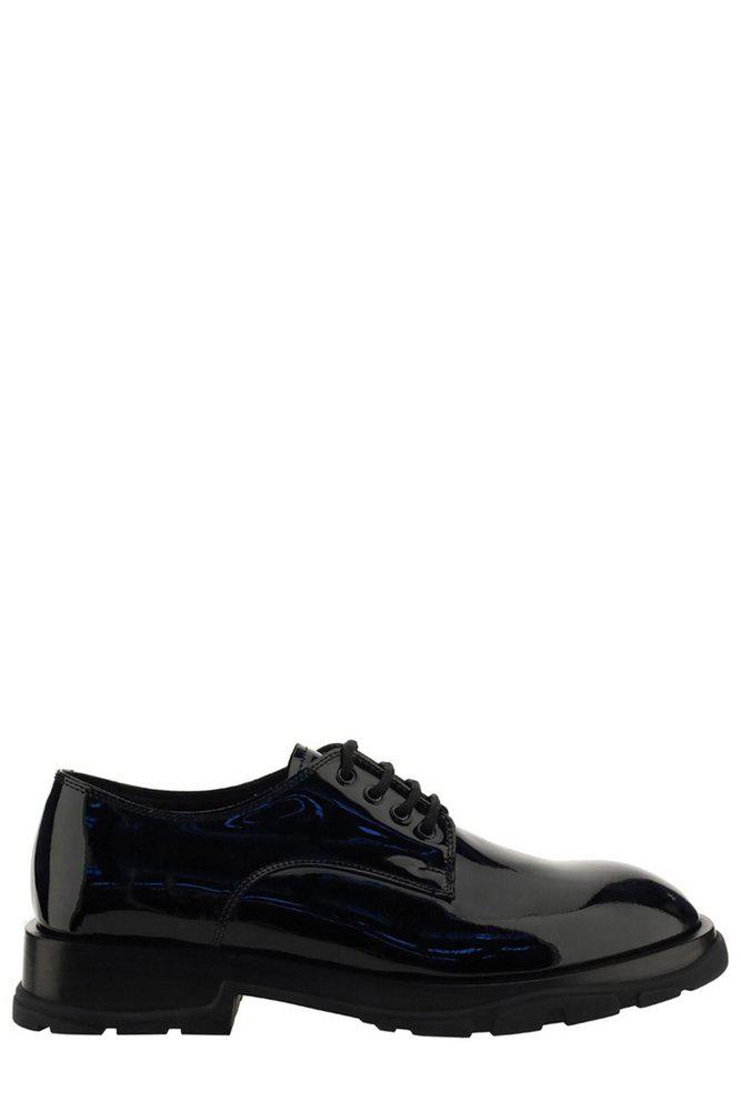 Alexander McQueen High-Shine Lace-Up Derby Shoes商品第1张图片规格展示