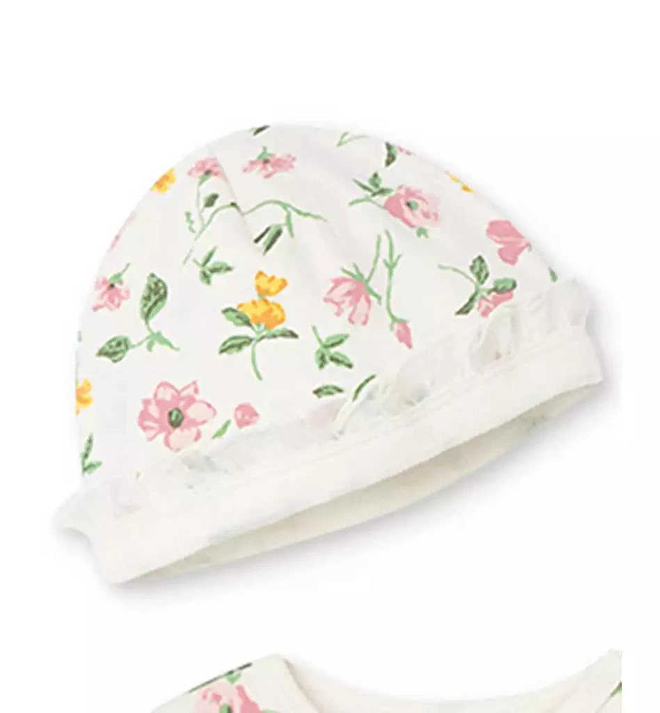 商品Little Me|Baby Girls Floral Footed Coverall and Hat, 2 Piece Set,价格¥99,第2张图片详细描述