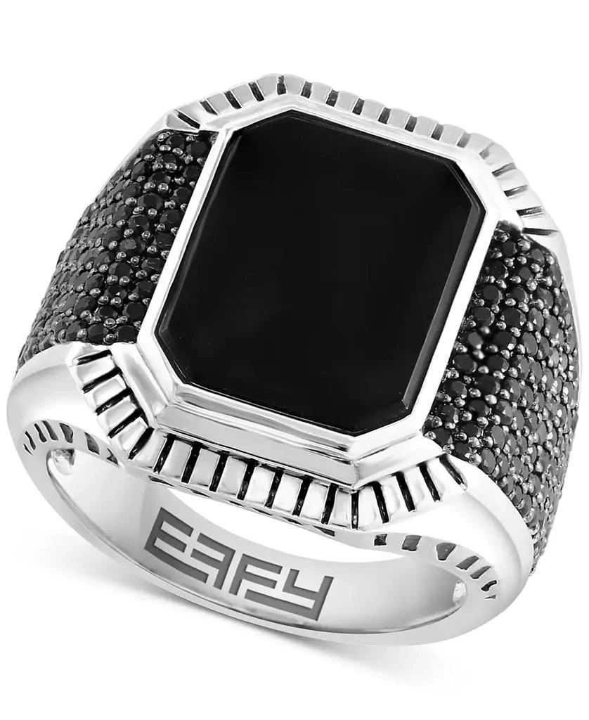 商品Effy|EFFY® Men's Onyx & Black Spinel Statement Ring in Sterling Silver,价格¥2509,第1张图片