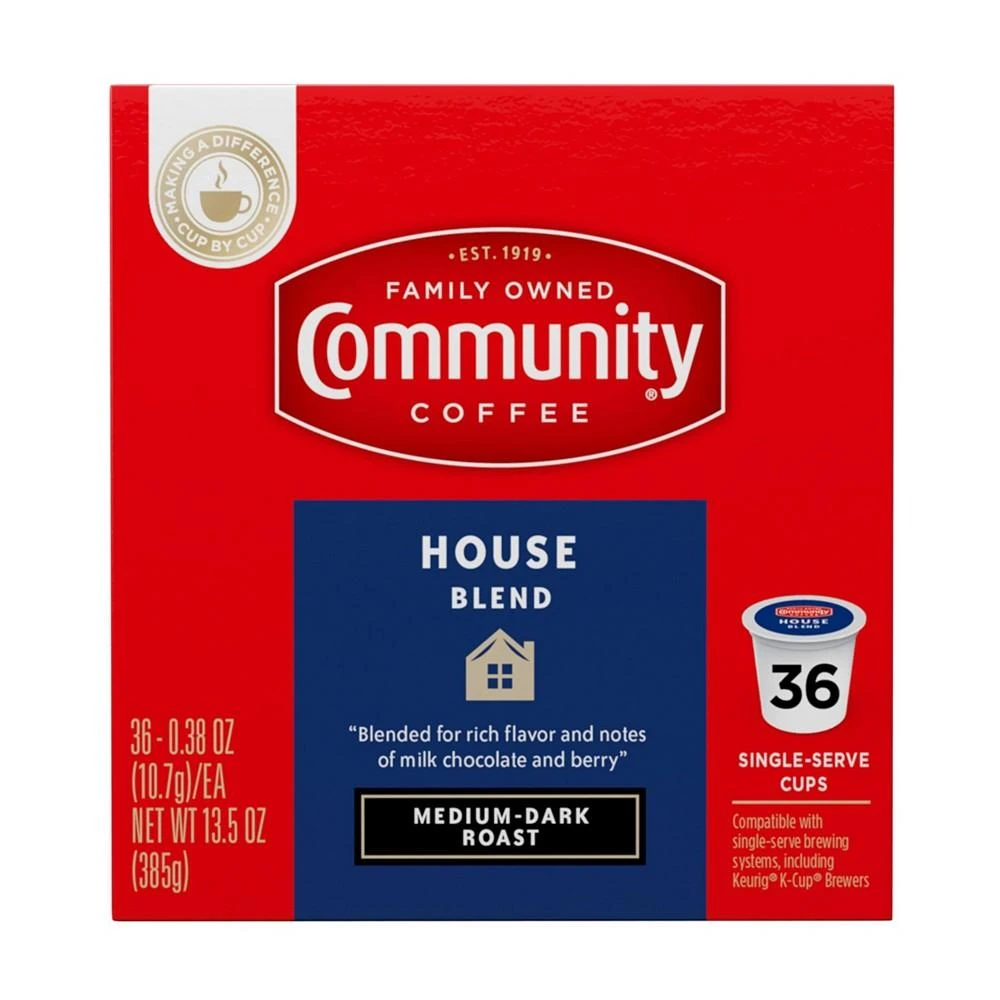 House Blend Medium-Dark Roast Single Serve Pods, Keurig K-Cup Brewer Compatible, 144 Ct 商品