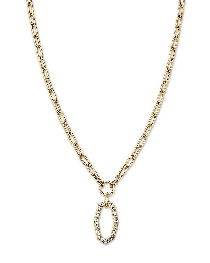 商品Bloomingdale's|Diamond Geometric Pendant Necklace in 14K Yellow Gold, 17" - Exclusive,价格¥17104,第1张图片详细描述