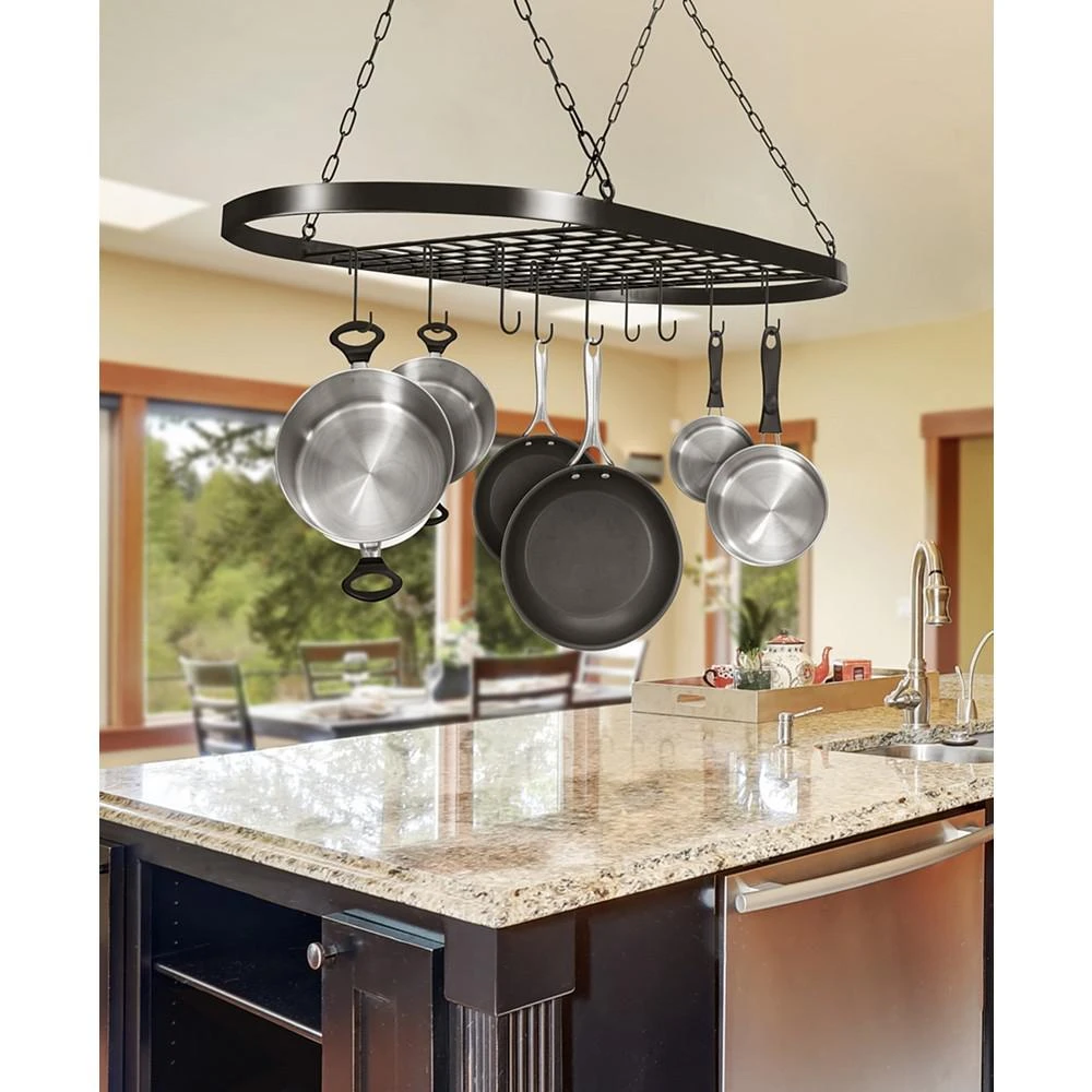 商品Sorbus|Pot and Pan Rack for Ceiling with Decorative Hooks,价格¥519,第4张图片详细描述