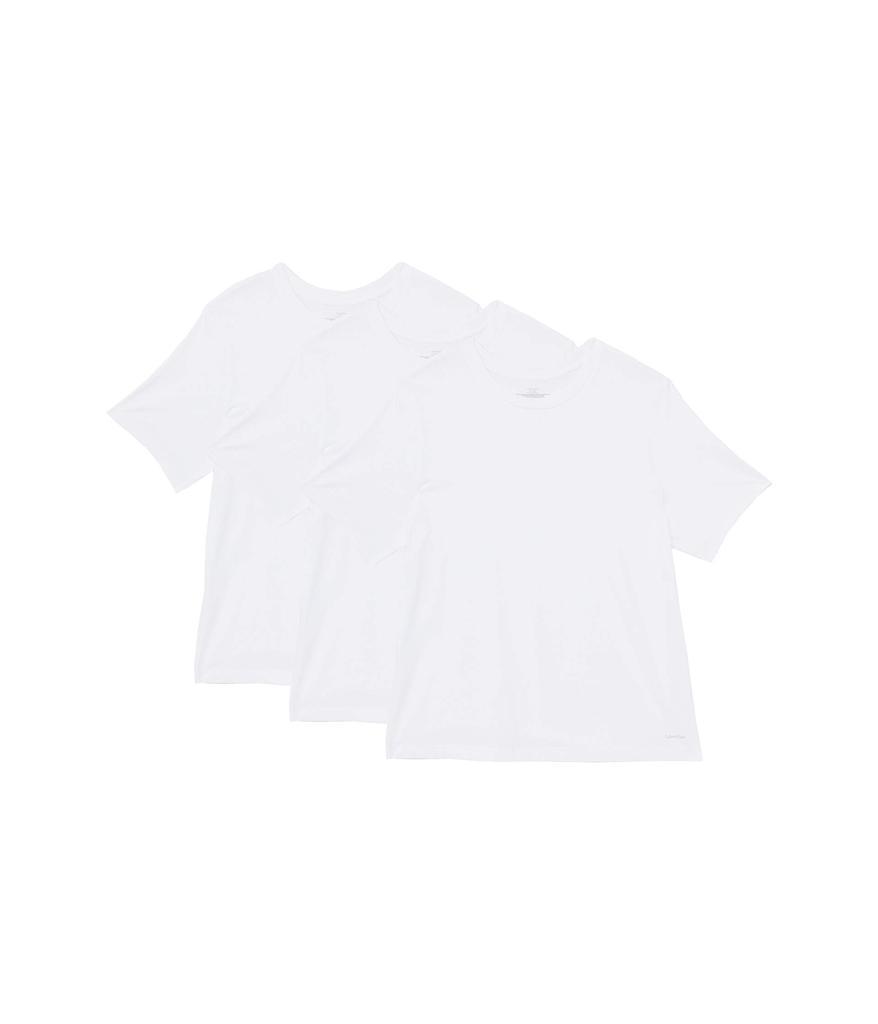 商品Calvin Klein|Big & Tall Cotton Classics Short Sleeve Crew Neck 3-Pack,价格¥257,第1张图片