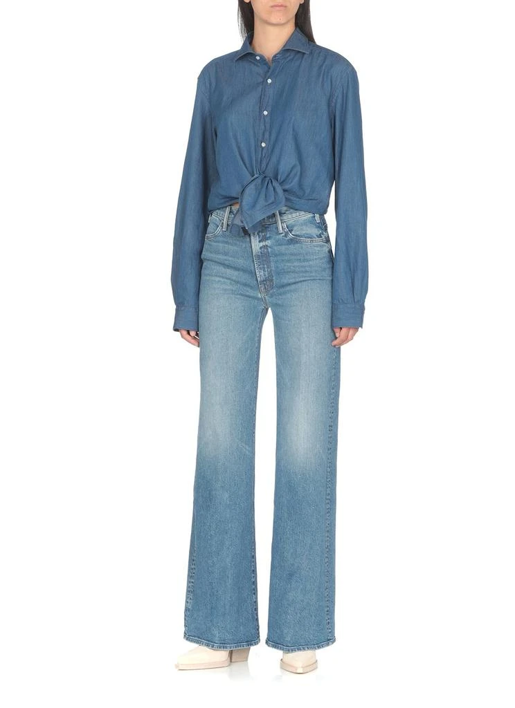 商品MOTHER|Mother Button Detailed Wide-Leg Jeans,价格¥2862,第2张图片详细描述