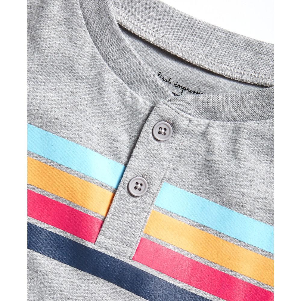 商品First Impressions|Baby Boys Striped Henley T-Shirt, Created for Macy's,价格¥28,第5张图片详细描述