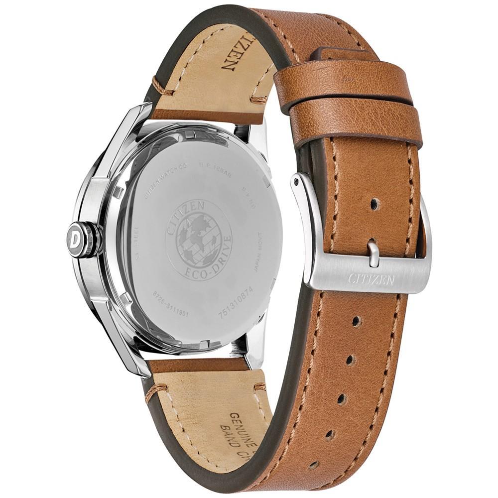 商品Citizen|Drive from Citizen Eco-Drive Men's Brown Leather Strap Watch 42mm,价格¥1582,第6张图片详细描述