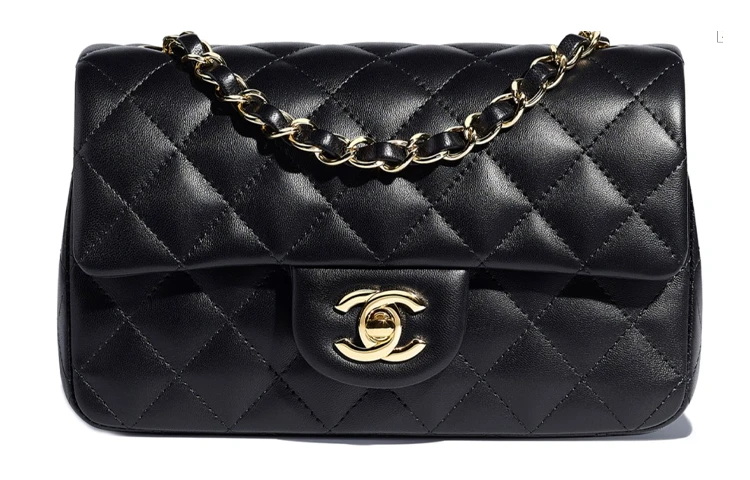 商品[国内直发] Chanel|香奈儿 Classic Flap CF 菱格金扣链条肩带 大mini 羊皮革 口盖包单肩斜挎包 迷你 女款 黑色,价格¥52923,第1张图片