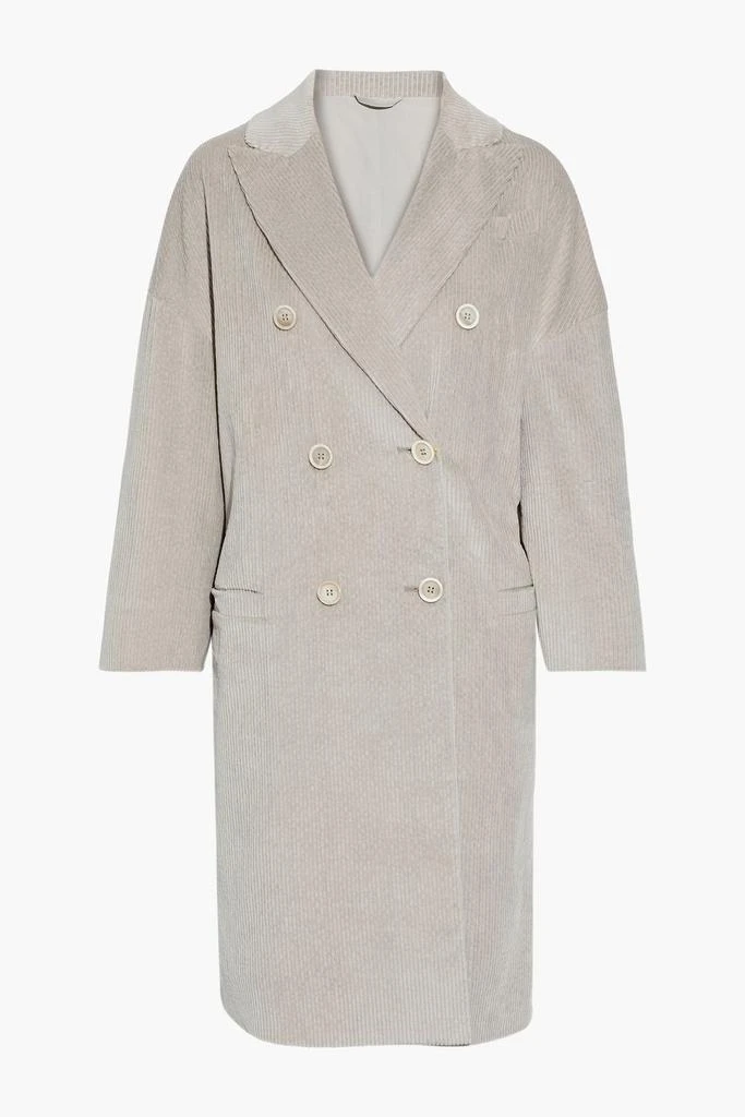 商品Brunello Cucinelli|Double-breasted cotton-blend corduroy coat,价格¥11124,第3张图片详细描述