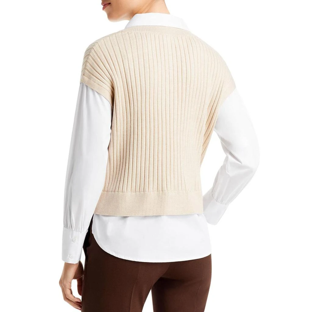 商品Tahari|T Tahari Womens Layered Mixed Media Pullover Sweater,价格¥116,第3张图片详细描述