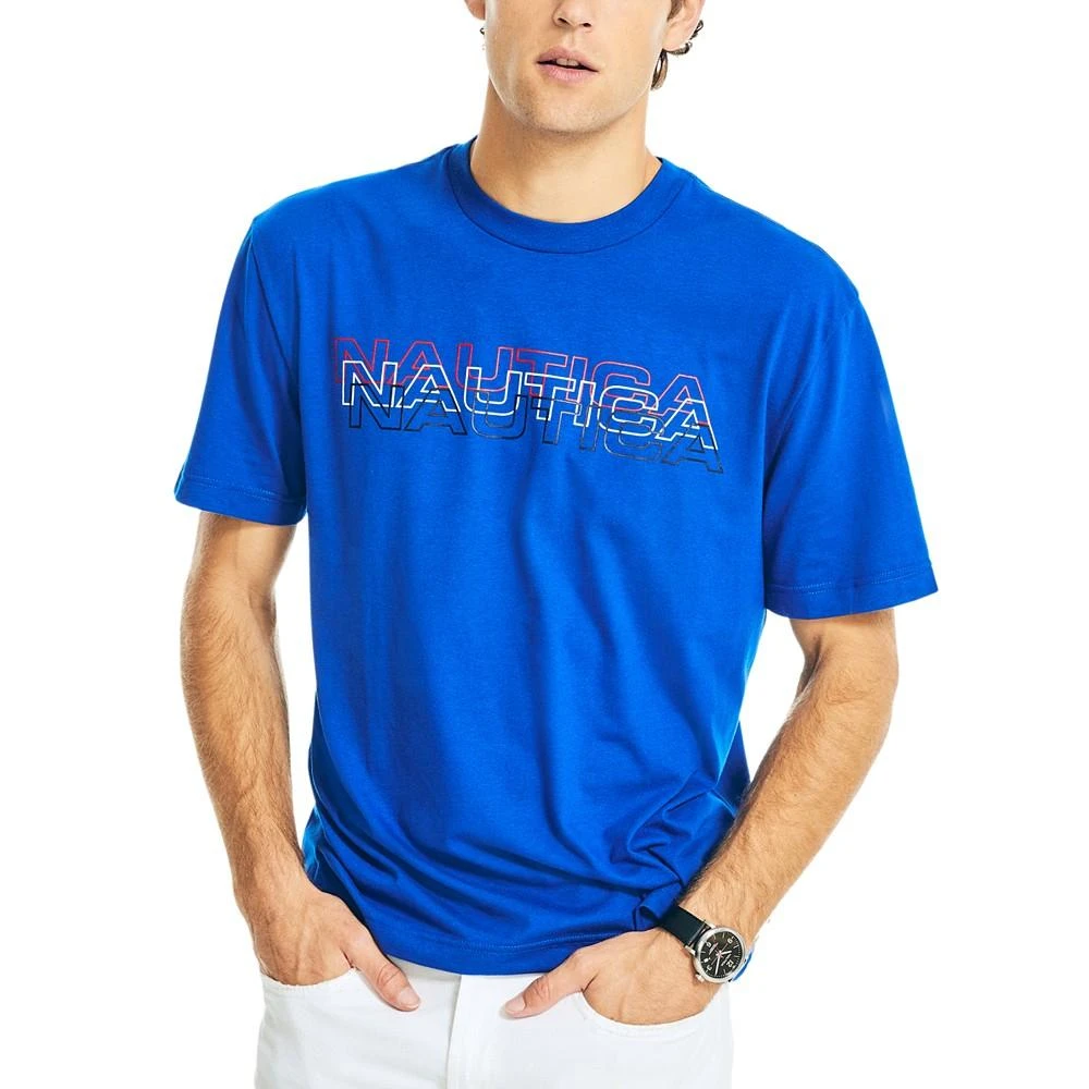 商品Nautica|Men's Relaxed-Fit Crew Neck Logo Graphic T-Shirt,价格¥57,第1张图片