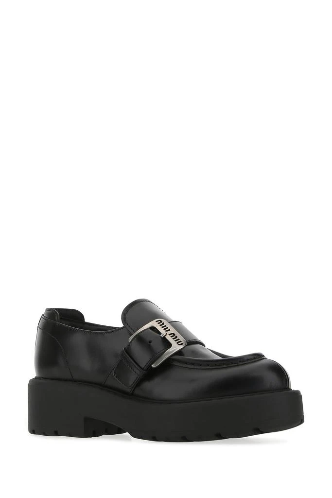 商品Miu Miu|Black leather loafers,价格¥6881,第1张图片