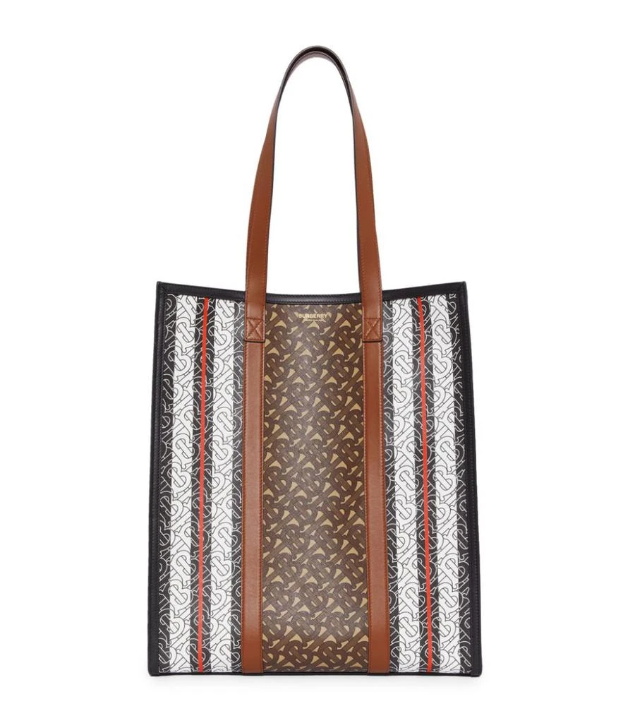 商品Burberry|Monogram Stripe E-canvas Portrait Tote Bag,价格¥8103,第1张图片