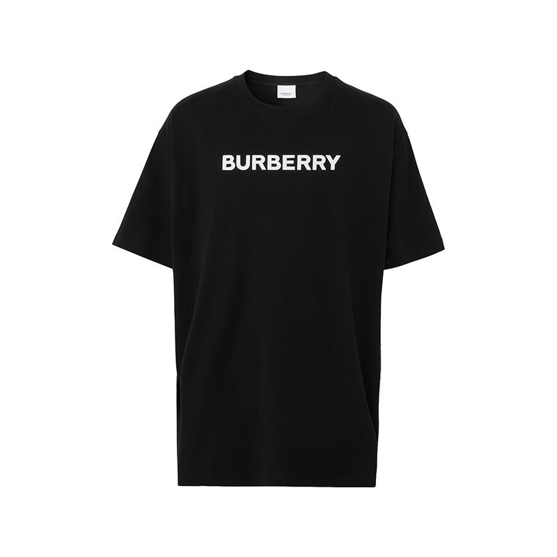 商品Burberry|【预售3-7天】BURBERRY/博柏利 22年秋冬新款 男士黑色纯棉宽松版型短袖T恤80553071,价格¥3291,第1张图片