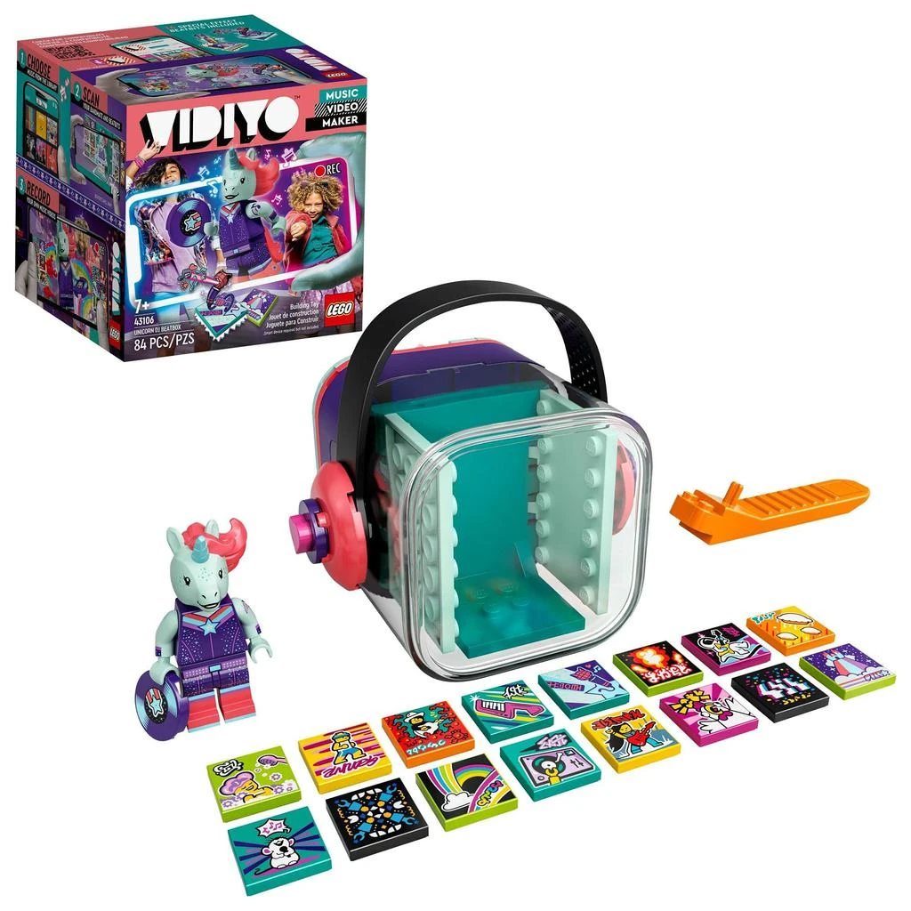 商品LEGO|LEGO VIDIYO Unicorn DJ Beatbox 43106 Building Kit with Minifigure; Creative Kids Will Love Producing Music Videos Full of Songs, Dance Moves and Special Effects, New 2021 (84 Pieces),价格¥150,第1张图片