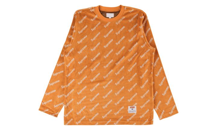 【新品】SUPREME Velour Diagonal Logo L/S Top Supreme Velour Diagonal Logo L S Top (FW17) - $110