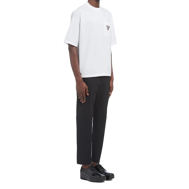 商品Prada|【预售3-7天】普拉达 22年早春 男士白色纯棉T恤UJN761_1ZLB_F0009_S_212,价格¥5798,第5张图片详细描述
