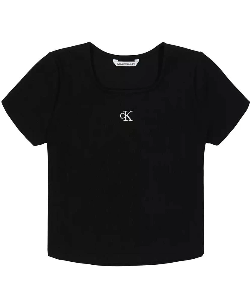 商品Calvin Klein|大童款罗纹 T 恤,价格¥79,第1张图片