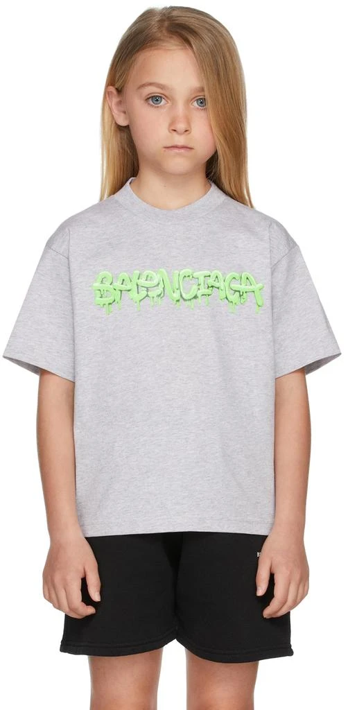 商品Balenciaga|Kids Grey & Green Slime T-Shirt,价格¥1549,第2张图片详细描述