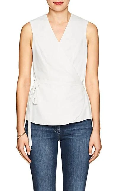 商品Barneys New York|Washed Plain-Weave Wrap Blouse,价格¥470,第1张图片