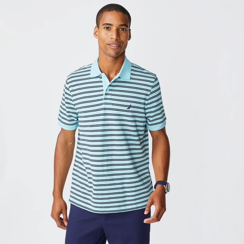 商品Nautica|Mens Classic Fit Striped Premium Cotton Polo,价格¥137,第3张图片详细描述