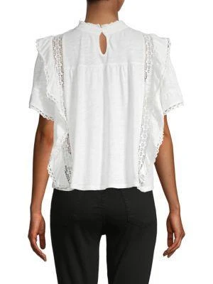 商品Free People|Ruffled Lace-Trimmed Cotton Top,价格¥263,第2张图片详细描述