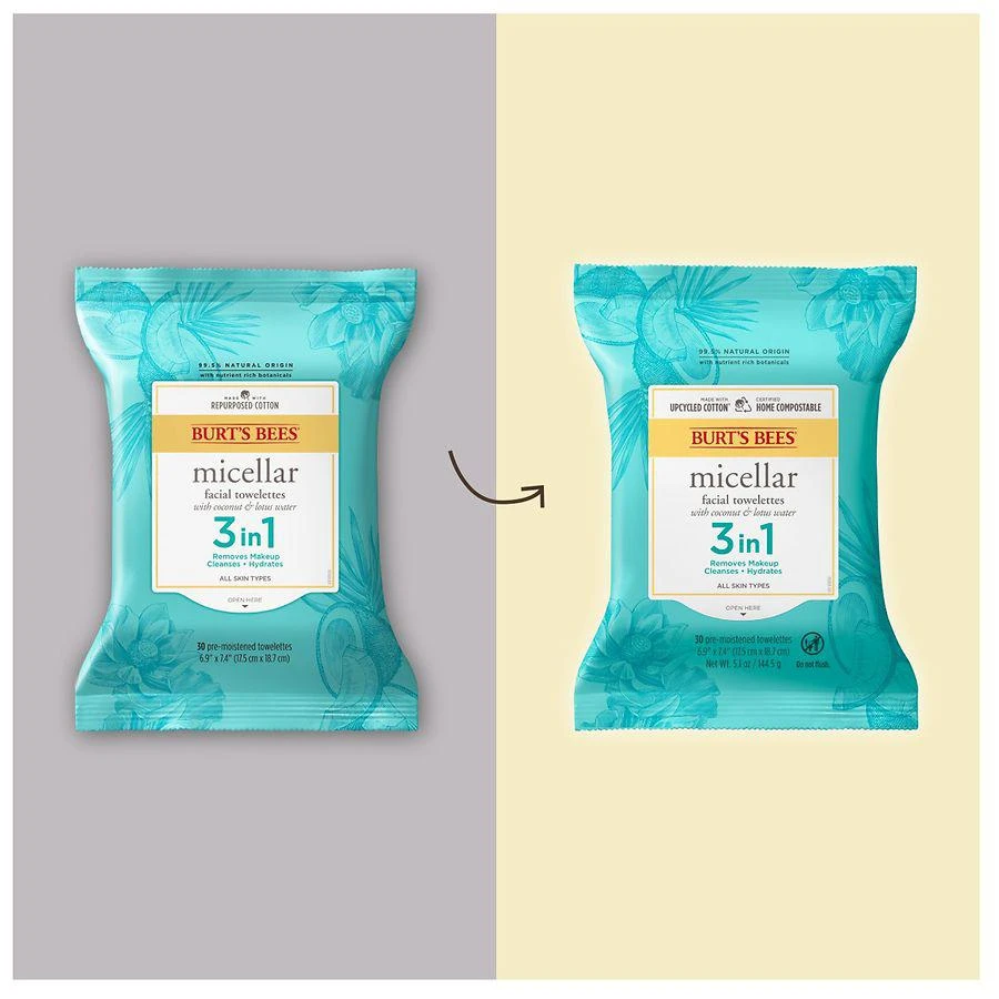 商品Burt's Bees|Micellar Facial Towelettes Coconut & Lotus Water,价格¥47,第3张图片详细描述