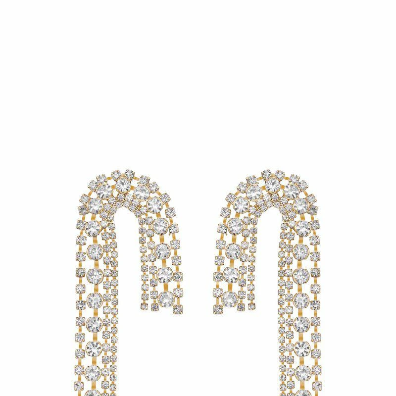 商品Ettika Jewelry|Crystal Arch Chain Statement Earrings,价格¥453,第1张图片